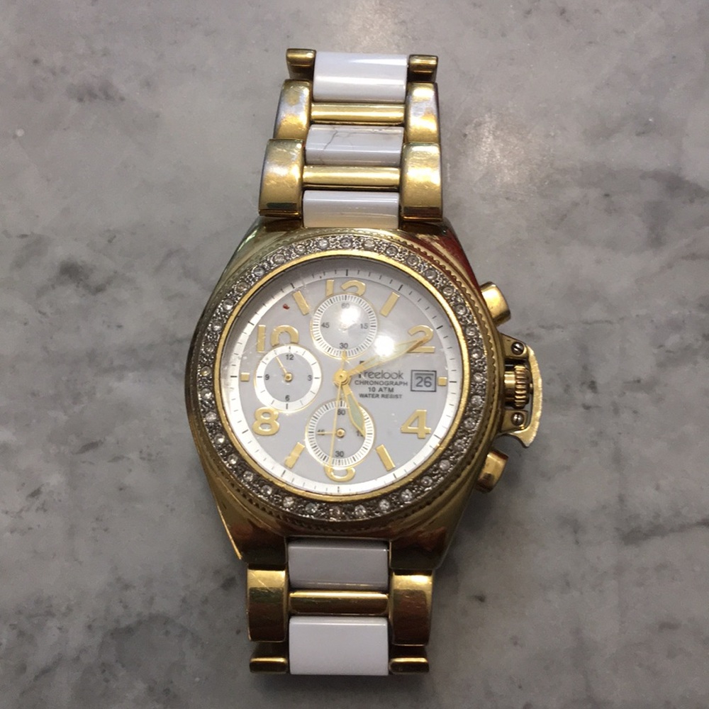 COPY - Freelook white ceramic watch with gold plated